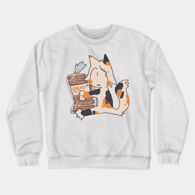 Cat With Bread Crewneck Sweatshirt by YumeRabbet